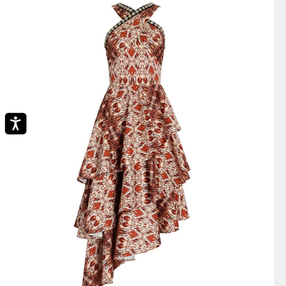 Autumn Deigbo Brown Ruffle Dress Signey dress 6 New $900